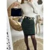 Jupe Kaki Crayon "style Tweed"