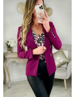 Ma Blouse Col V "fuchsia & Kaki Flowers" -Vive Le Style Boutique ma blouse col v fuchsia kaki flowers 3