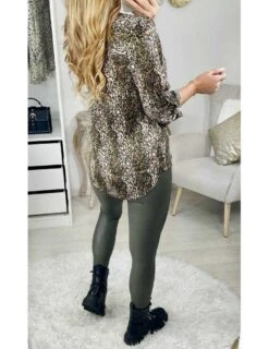 Ma Blouse Fluide Imprimée Black "Orange & Kaki Léo" -Vive Le Style Boutique ma blouse fluide imprimee black orange kaki leo 2