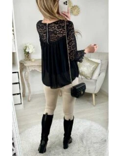 Ma Blouse Noire " Buste & Manches Dentelle" -Vive Le Style Boutique ma blouse noire buste manches dentelle 2