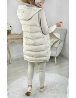 Ma Doudoune Sans Manches Beige " Hood" -Vive Le Style Boutique ma doudoune sans manches beige hood 2