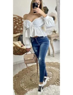 Ma Jolie Blouse Blanche "cache Coeur" -Vive Le Style Boutique ma jolie blouse blanche cache coeur 1
