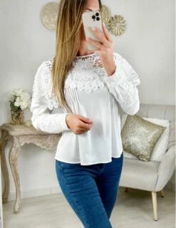 Ma Jolie Blouse Blanche " épaules & Poignets Brodés" -Vive Le Style Boutique ma jolie blouse blanche epaules poignets brodes 2