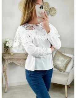 Ma Jolie Blouse Blanche " épaules & Poignets Brodés"