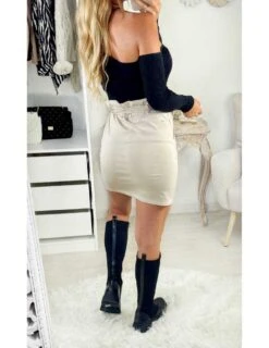 Ma Jolie Jupe Beige Stretch Et Sa Ceinture -Vive Le Style Boutique ma jolie jupe beige stretch et sa ceinture 2