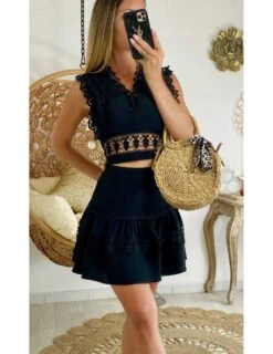 Ma Jolie Jupe Black & Broderies