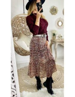 Ma Jolie Jupe Longue Imprimée Touches Gold