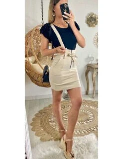 Ma Jupe à Bretelle & Zip Beige