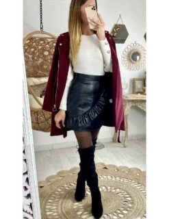 Vive Le Style Boutique -Vive Le Style Boutique ma jupe black style cuir et volant 1