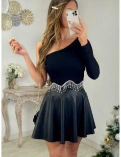 Ma Jupe Black Style Cuir "patineuse"