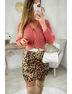 Ma Jupe Effet Portefeuille " Blurry Orange & Kaki"