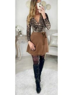 Ma Jupe En Maille Chocolat "porte Feuille"