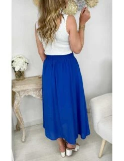 Ma Jupe Longue & Boutonnée Bleu Roi -Vive Le Style Boutique ma jupe longue boutonnee bleu roi 2