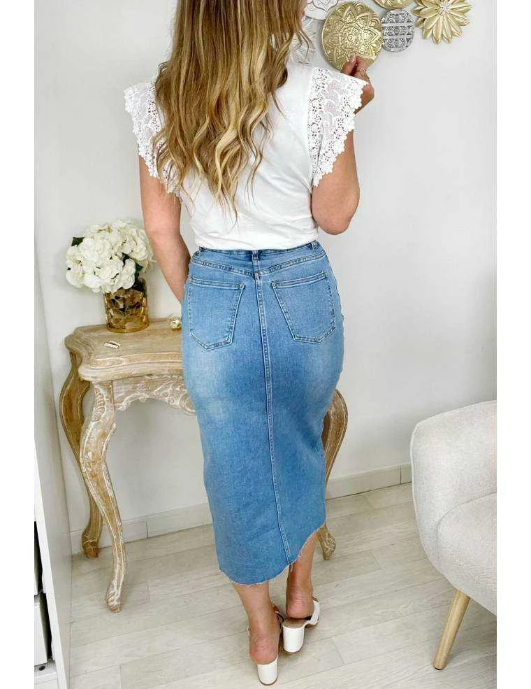 Ma Jupe Mi-longue En Jeans "fendue" 8 Ma Jupe Mi-longue En Jeans "fendue" – Image 6