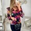 Ma Petite Blouse épaules Volants "blurred Flowers" -Vive Le Style Boutique ma petite blouse epaules volants blurred flowers