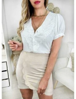 Ma Petite Jupe Beige "festonnée" -Vive Le Style Boutique ma petite jupe beige festonnee 2