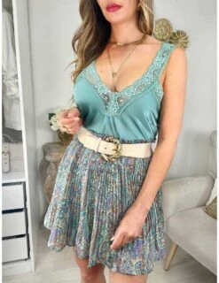 Ma Petite Jupe Plissée Vert D'eau "Cachemire"