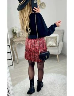 Ma Petite Jupe Volants & Liserés Gold "Red Flowers" -Vive Le Style Boutique ma petite jupe volants liseres gold red flowers 2