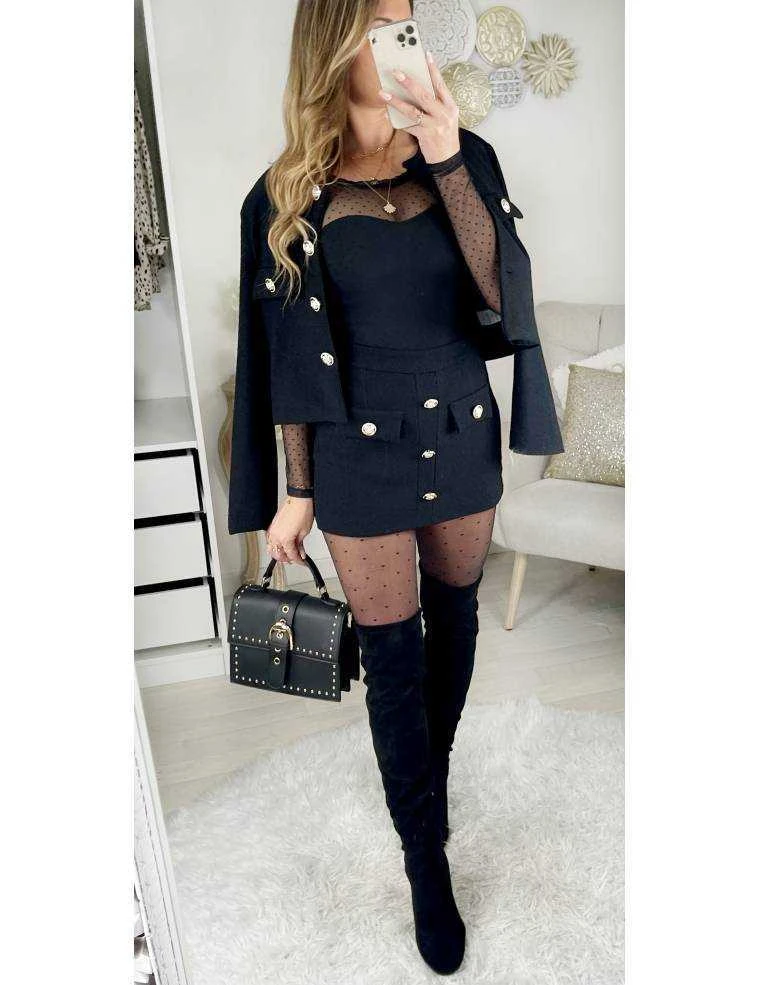 Ma Veste Courte Noire Et Boutons Dorés 4 Ma Veste Courte Noire Et Boutons Dorés – Image 2