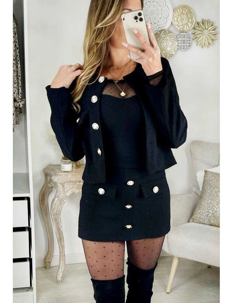 Ma Veste Courte Noire Et Boutons Dorés 3 Ma Veste Courte Noire Et Boutons Dorés