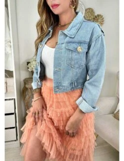 Ma Veste En Jeans Bleu Ciel "belt"