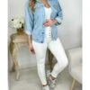 Ma Veste En Jeans "col Et Poches Strass" -Vive Le Style Boutique ma veste en jeans col et poches strass