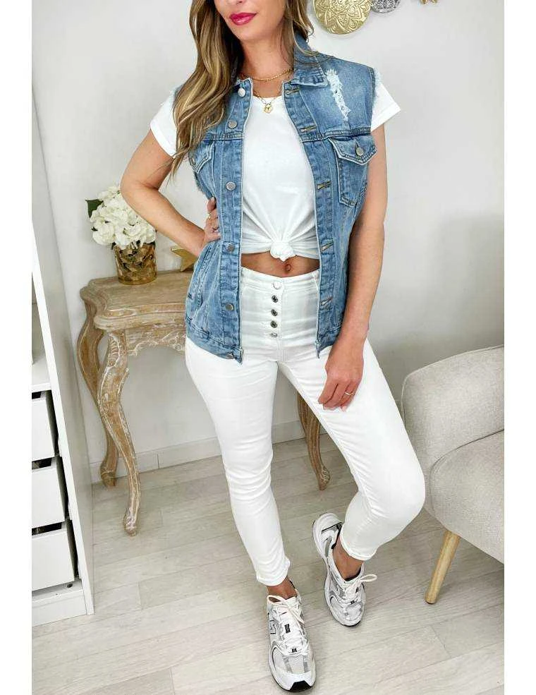 Ma Veste En Jeans Sans Manches "used" 3 Ma Veste En Jeans Sans Manches "used"