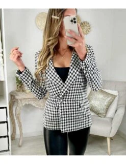 Mon Blazer Lumineux " Pied De Poule" -Vive Le Style Boutique mon blazer lumineux pied de poule 2