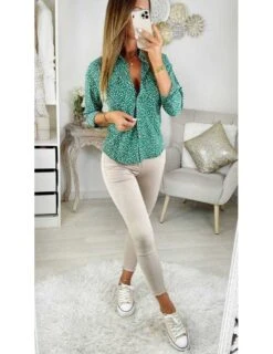 Mon Chemisier Boutonné " Green Liberty"