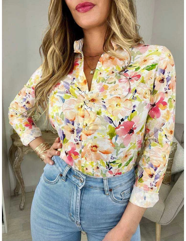 Mon Chemisier Boutonné "pastel Flowers" 4 Mon Chemisier Boutonné "pastel Flowers" – Image 2