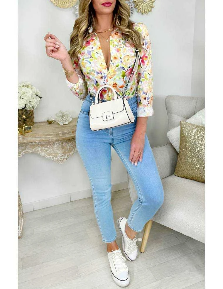 Mon Chemisier Boutonné "pastel Flowers" 3 Mon Chemisier Boutonné "pastel Flowers"