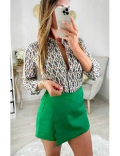 Mon Chemisier Boutonné " Pink/green/purple Print" -Vive Le Style Boutique mon chemisier boutonne pinkgreenpurple print 2