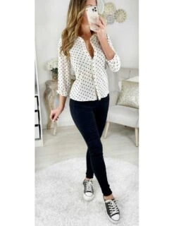 Mon Chemisier "cream & Jolis Pois" -Vive Le Style Boutique mon chemisier cream jolis pois 2