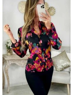 * Mon Chemisier En Voilage "blurry Flowers"