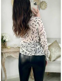 Mon Chemisier En Voilage Cream " Black Touch " 7 Mon Chemisier En Voilage Cream " Black Touch " -Vive Le Style Boutique mon chemisier en voilage cream black touch 1 1