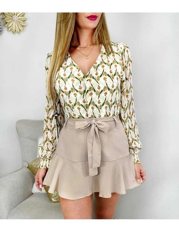 Mon Chemisier En Voilage "green & Orange Print" 3 Mon Chemisier En Voilage "green & Orange Print" – Image 2