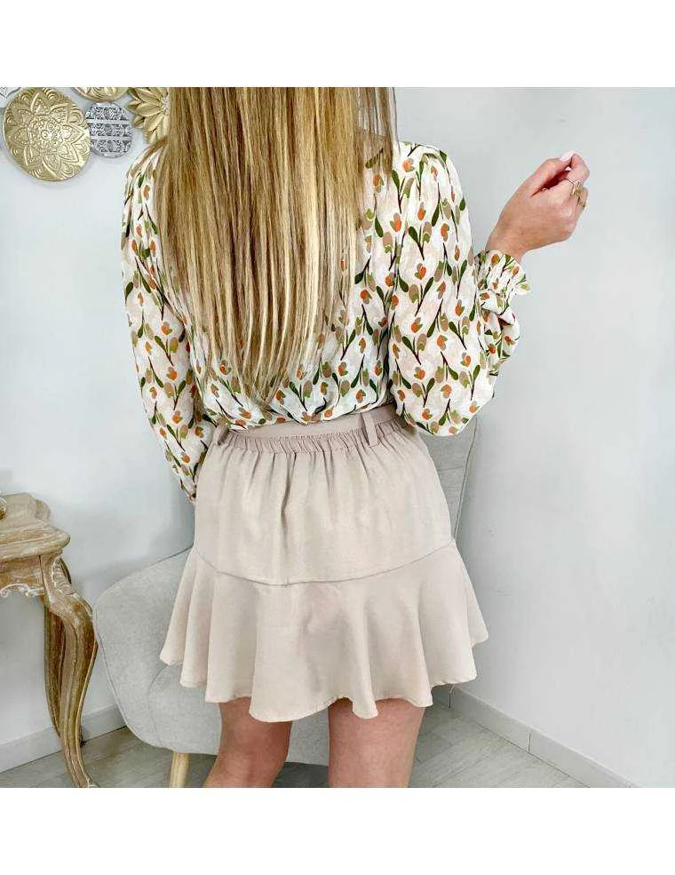 Mon Chemisier En Voilage "green & Orange Print" 4 Mon Chemisier En Voilage "green & Orange Print" – Image 3