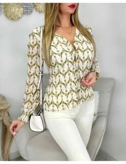 Mon Chemisier En Voilage "green & Orange Print" 13 Mon Chemisier En Voilage "green & Orange Print" -Vive Le Style Boutique mon chemisier en voilage green orange print 5