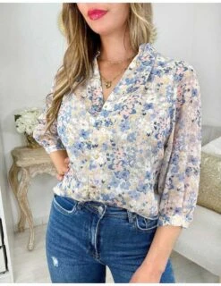 Mon Chemisier En Voilage "pastel Flowers" -Vive Le Style Boutique mon chemisier en voilage pastel flowers 4