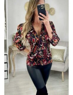 * Mon Chemisier Fluide "blurry Red" -Vive Le Style Boutique mon chemisier fluide blurry red 2