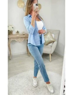 Mon Chemisier Rayé Bleu Et Blanc -Vive Le Style Boutique mon chemisier raye bleu et blanc 2