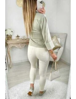 Mon Chemisier Vert Amande " Drapé & Noué" -Vive Le Style Boutique mon chemisier vert amande drape noue 2