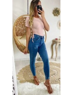 Mon Crop Top Rose "taille Froncée"