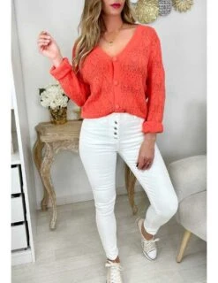 Mon Gilet Tout Doux & Ajouré " So Orange" -Vive Le Style Boutique mon gilet tout doux ajoure so orange 2