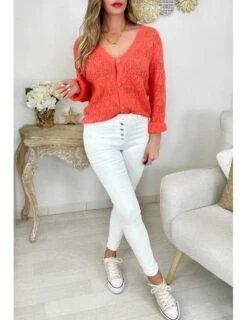 Mon Gilet Tout Doux & Ajouré " So Orange" -Vive Le Style Boutique mon gilet tout doux ajoure so orange 3