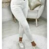 Mon Jeans Blanc Taille Haute "three Buttons"