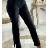 Mon Jeans Flare Taille Haute Noir "fendu" -Vive Le Style Boutique mon jeans flare taille haute noir fendu