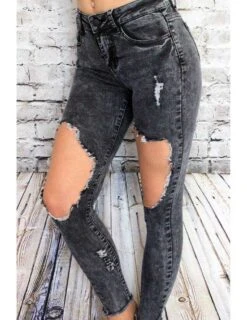 Mon Jeans Gris "Hot Destroy"