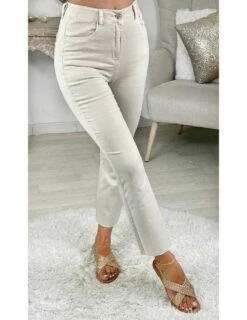 Mon Jeans Taille Haute Push Up Beige & Flare