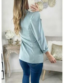 Mon Joli Blazer Bleu Ciel épaulé "boutons Dorés" -Vive Le Style Boutique mon joli blazer bleu ciel epaule boutons dores 2